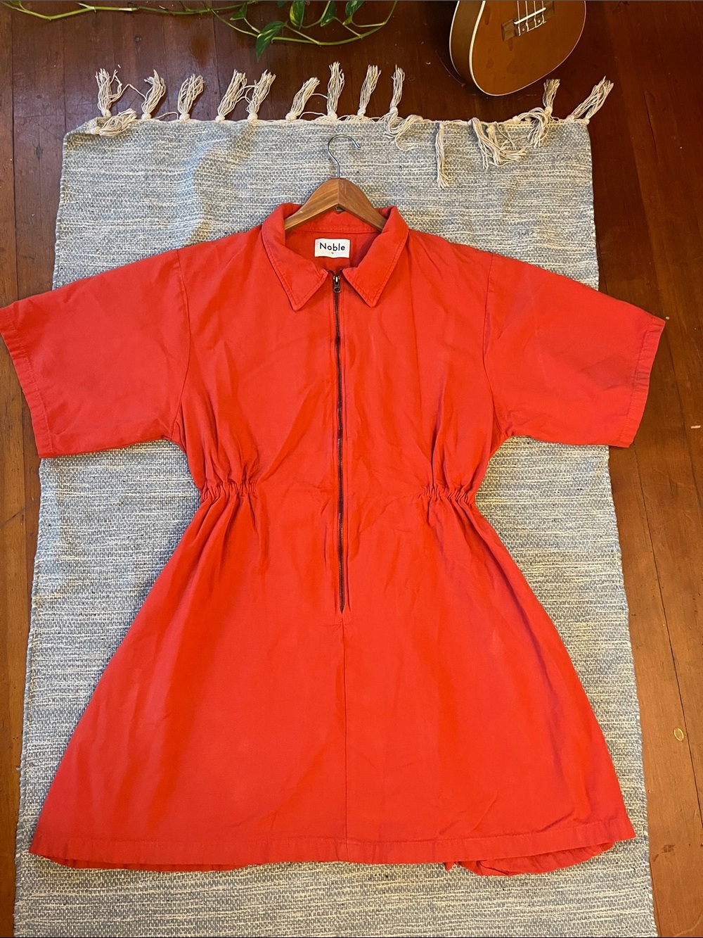 Noble Utility Dress Paprika Red Organic Cotton 1X - Picture 4 of 9